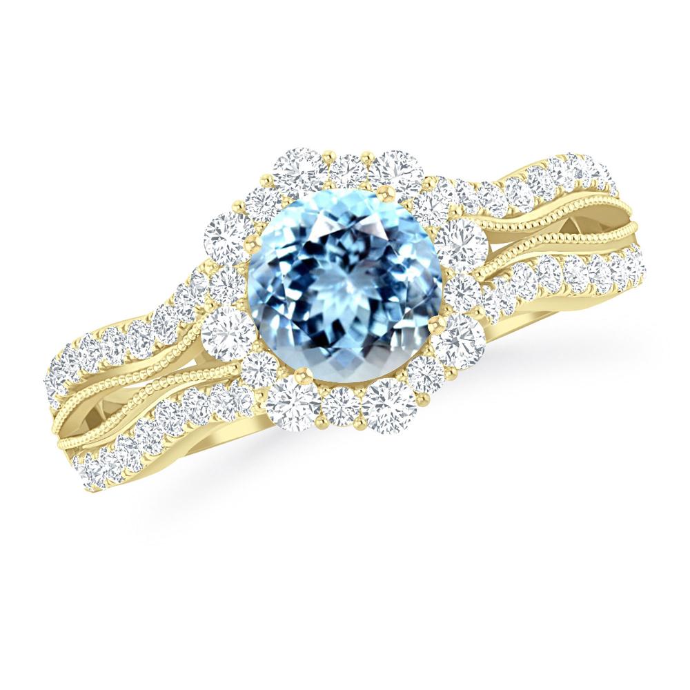 Yellow Gold - Aquamarine