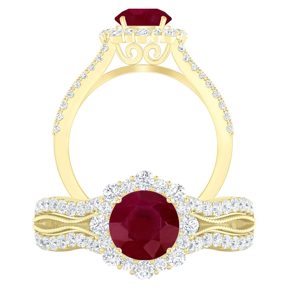 Yellow Gold - Ruby