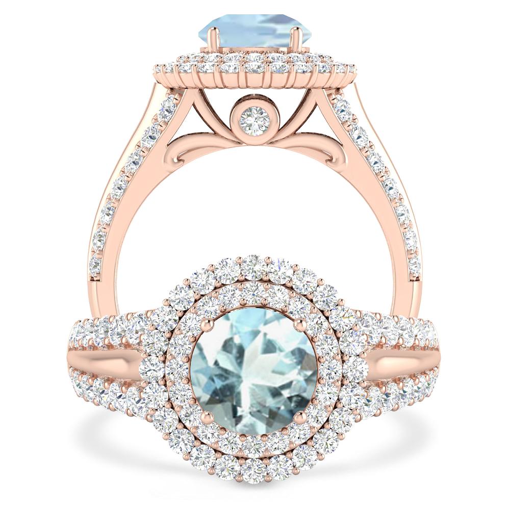 Rose Gold - Aquamarine