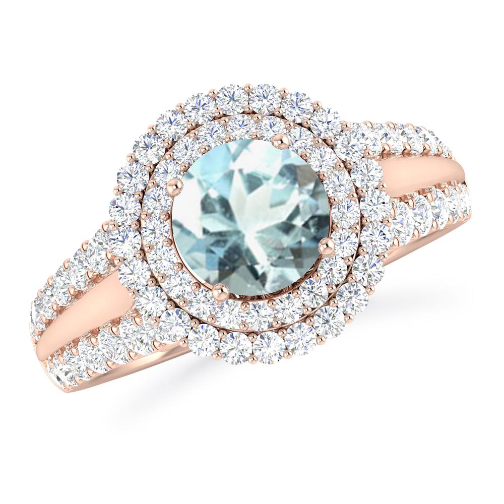 Rose Gold - Aquamarine