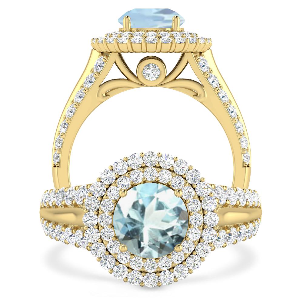 Yellow Gold - Aquamarine