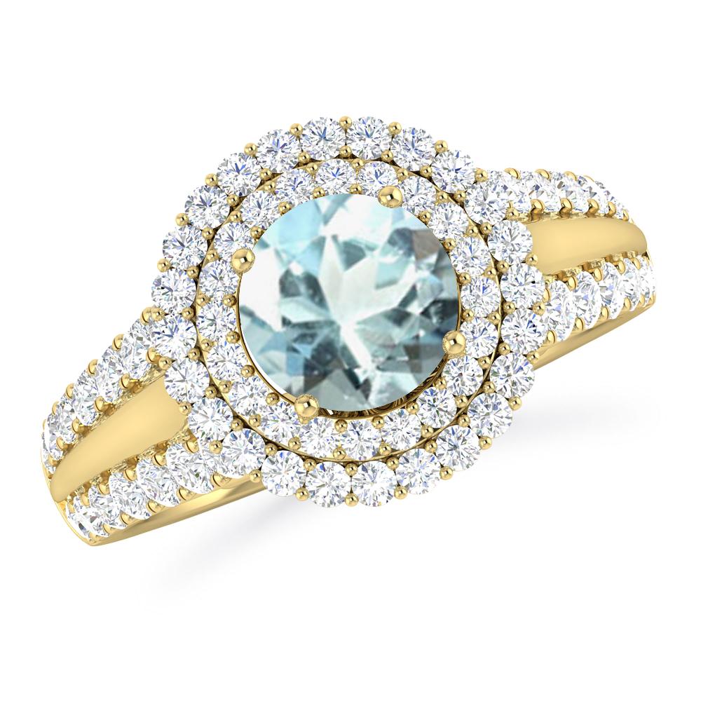 Yellow Gold - Aquamarine