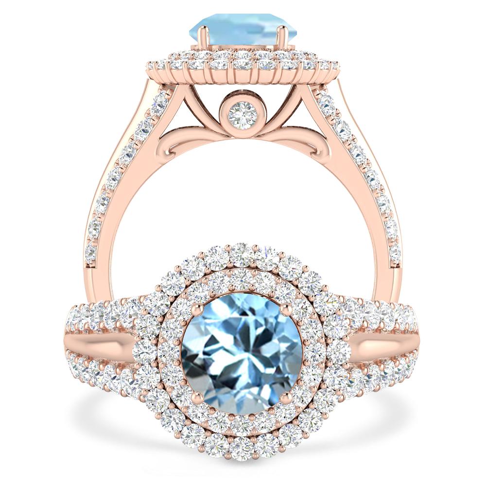 Rose Gold - Aquamarine