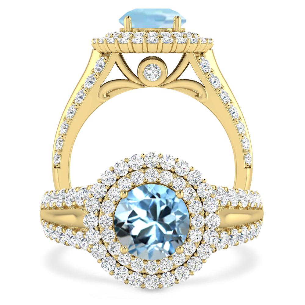 Yellow Gold - Aquamarine