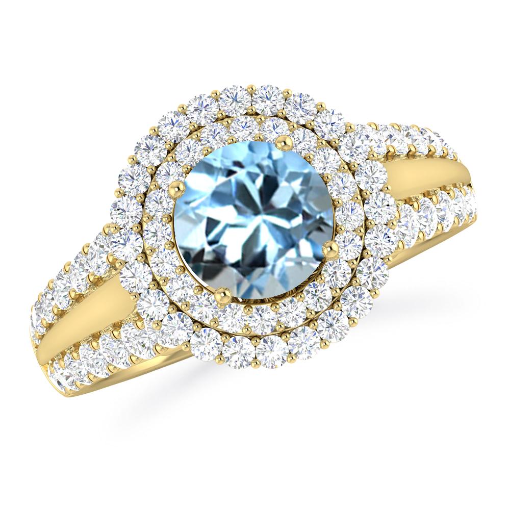 Yellow Gold - Aquamarine