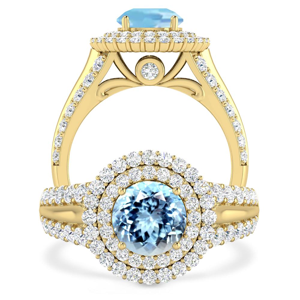 Yellow Gold - Aquamarine