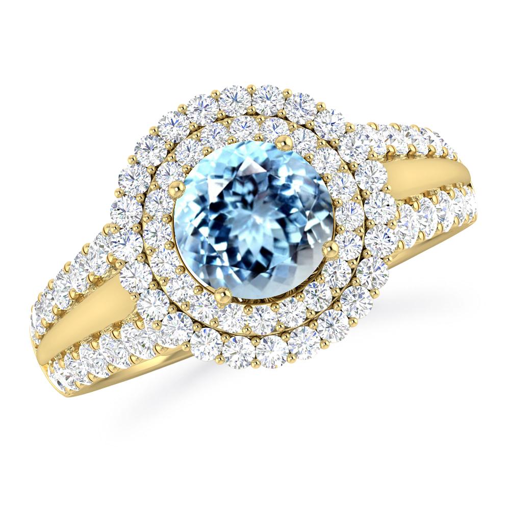 Yellow Gold - Aquamarine