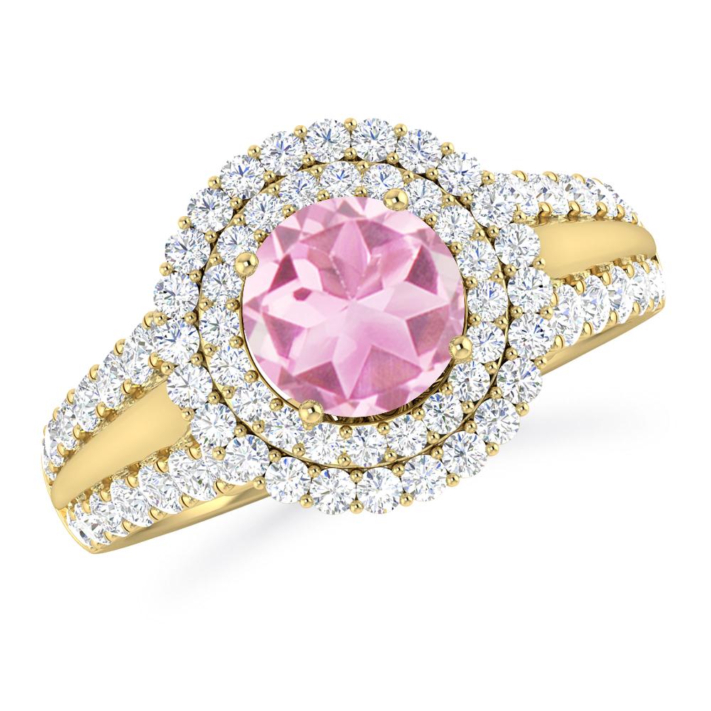 Yellow Gold - Pink Tourmaline