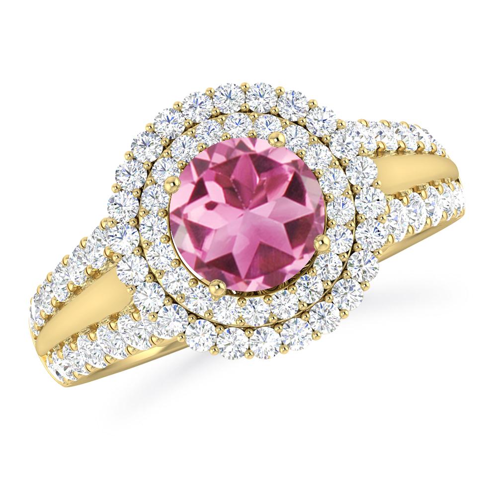 Yellow Gold - Pink Tourmaline