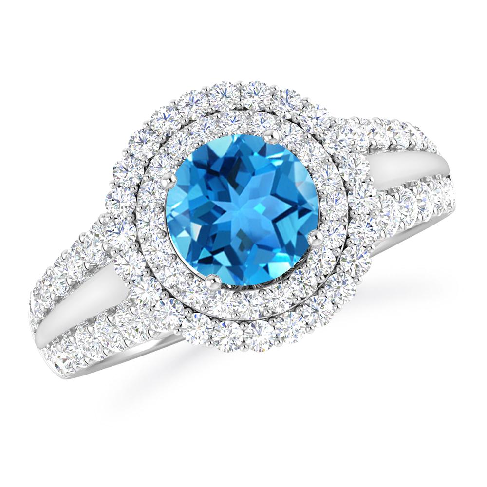 White Gold - Blue Topaz