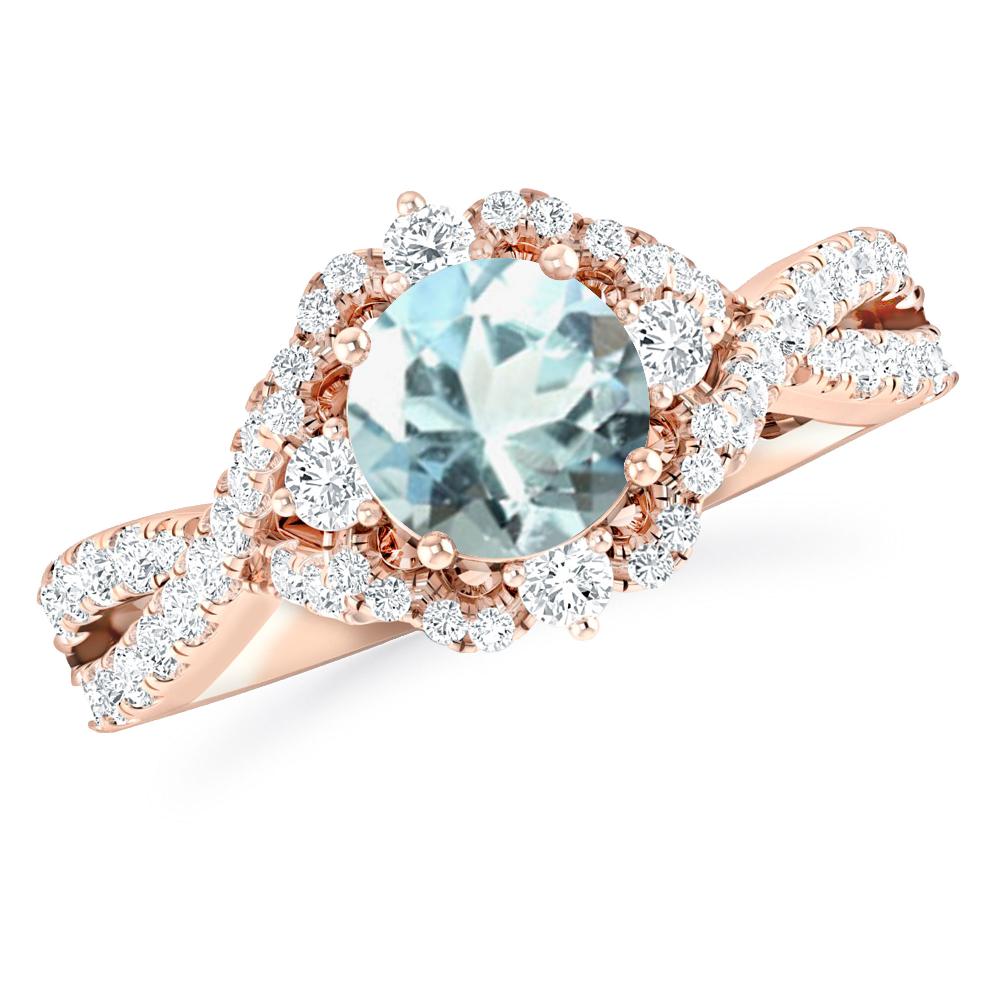 Rose Gold - Aquamarine