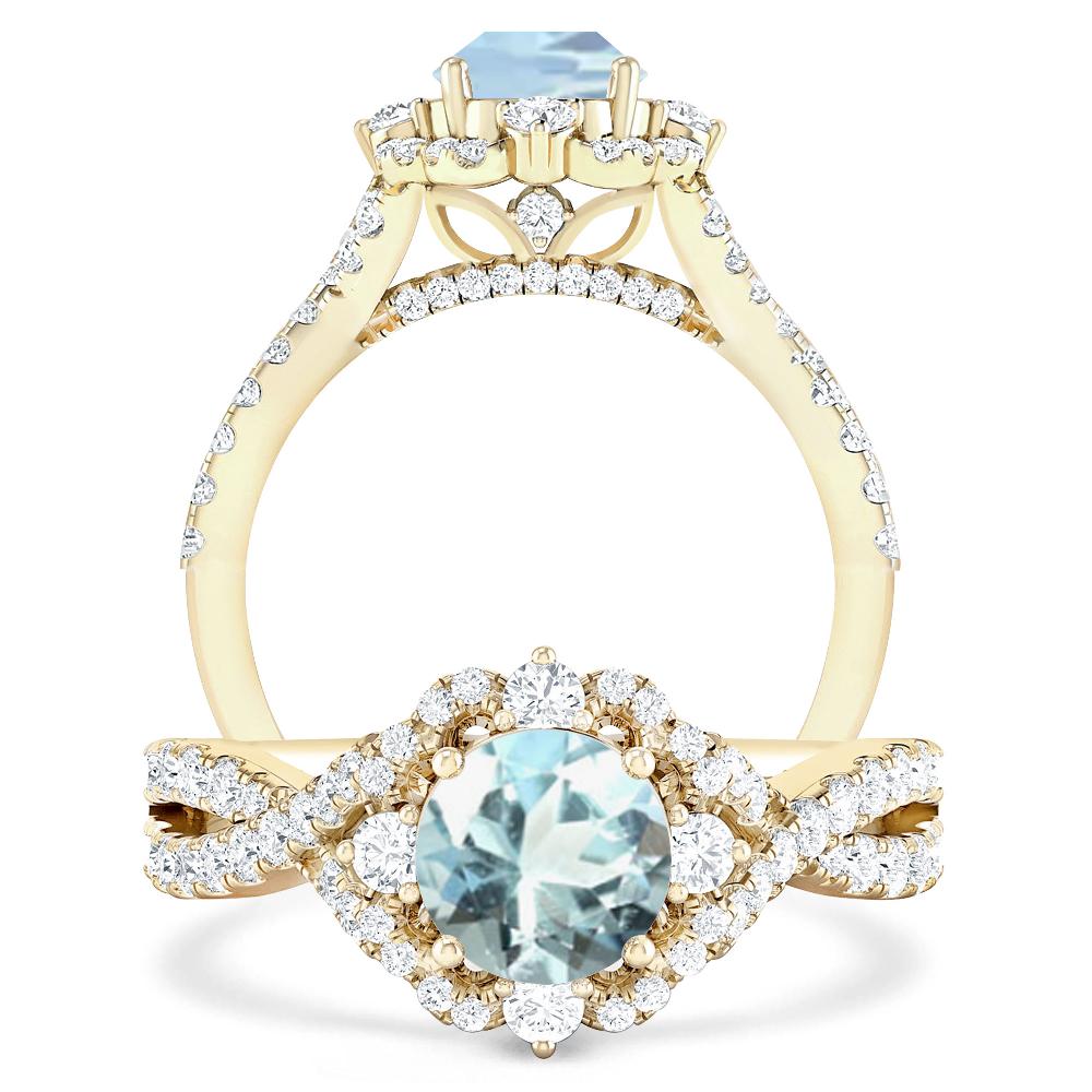 Yellow Gold - Aquamarine