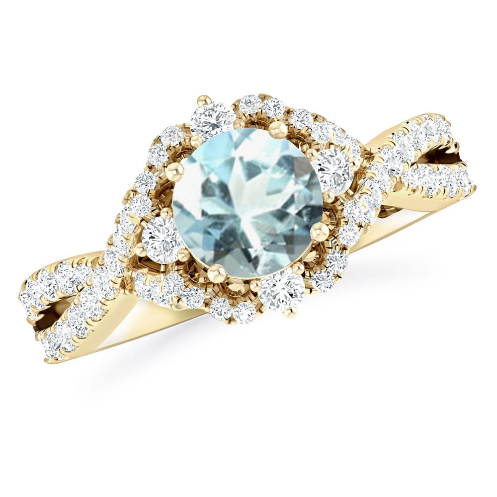 Yellow Gold - Aquamarine