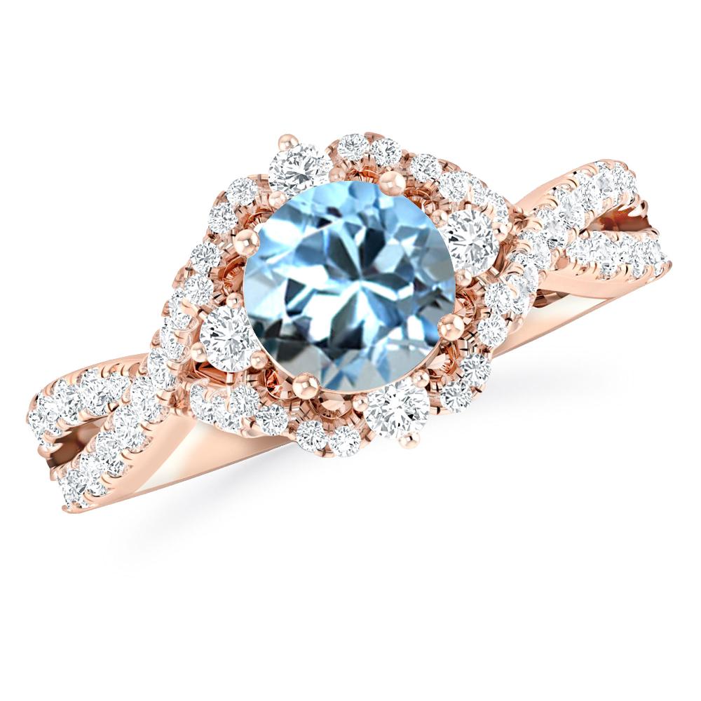 Rose Gold - Aquamarine