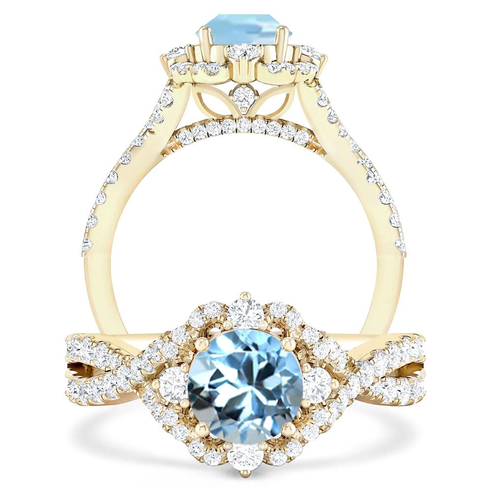 Yellow Gold - Aquamarine