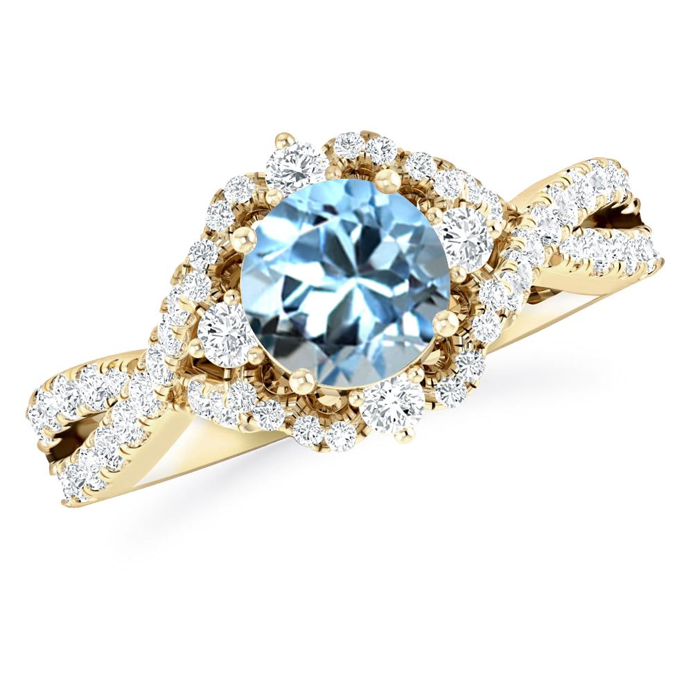 Yellow Gold - Aquamarine