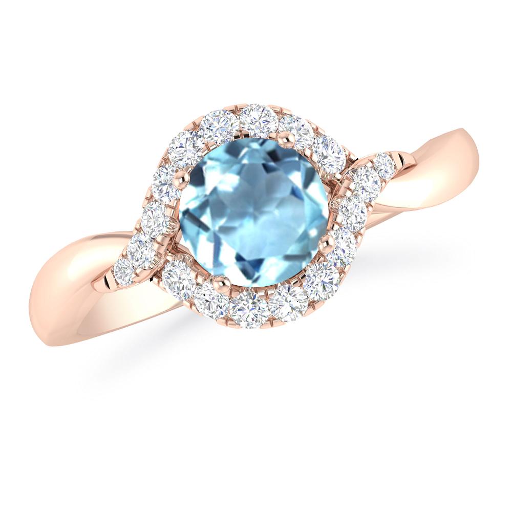 Rose Gold - Aquamarine