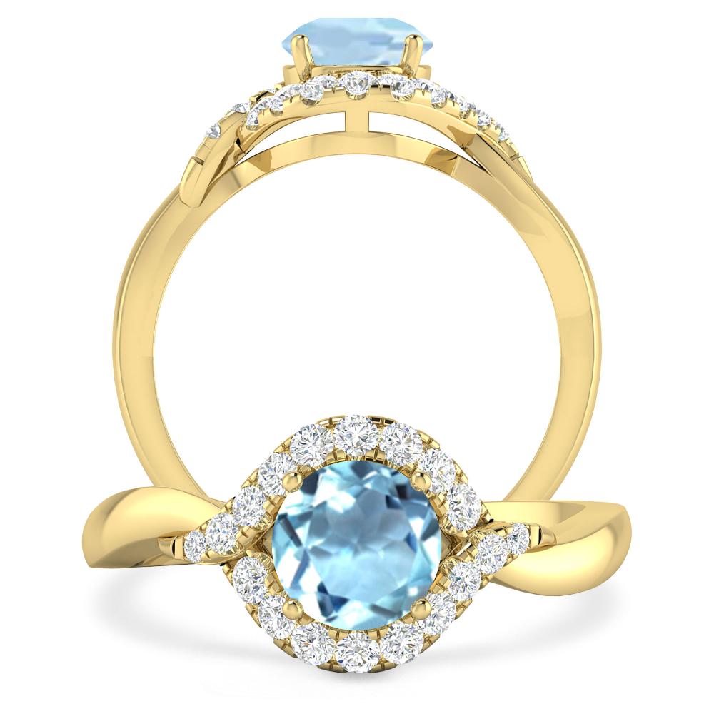 Yellow Gold - Aquamarine