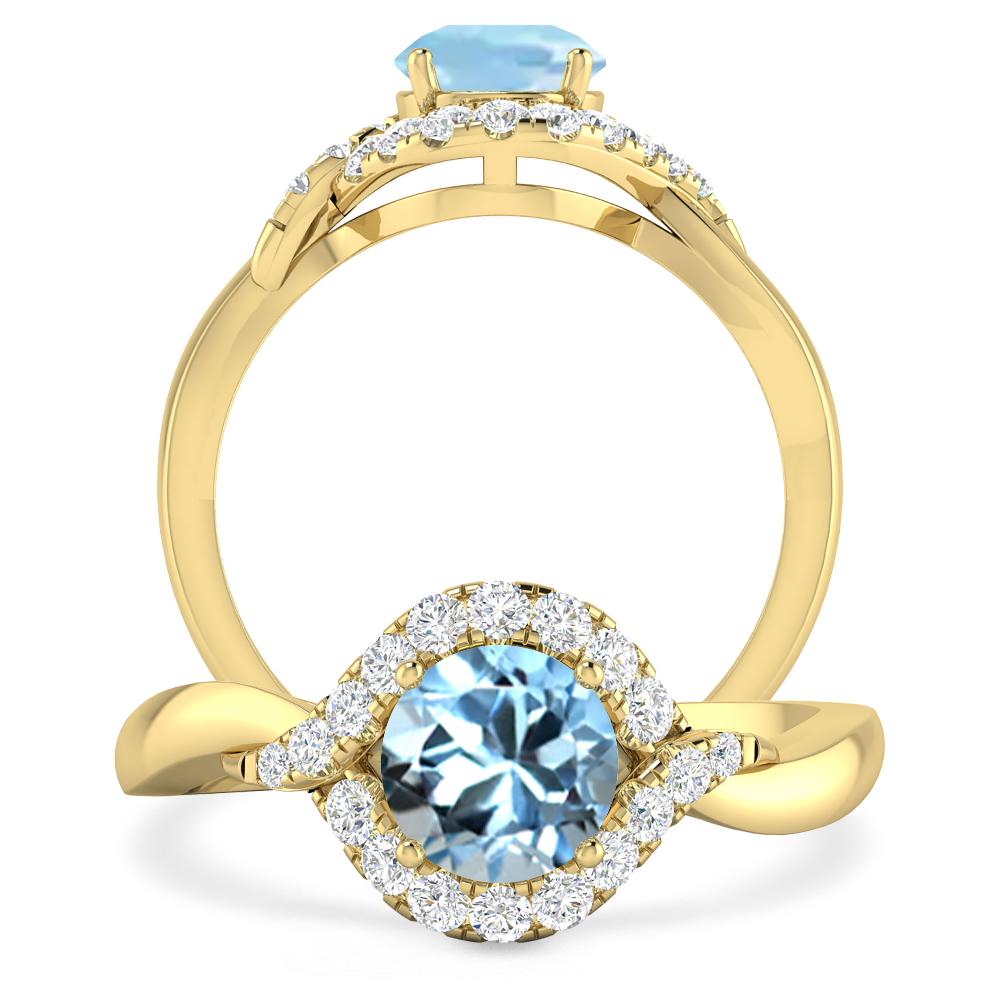 Yellow Gold - Aquamarine