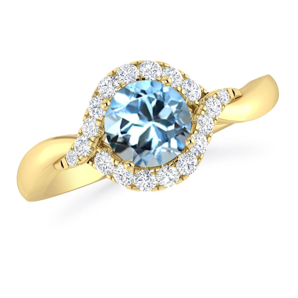 Yellow Gold - Aquamarine