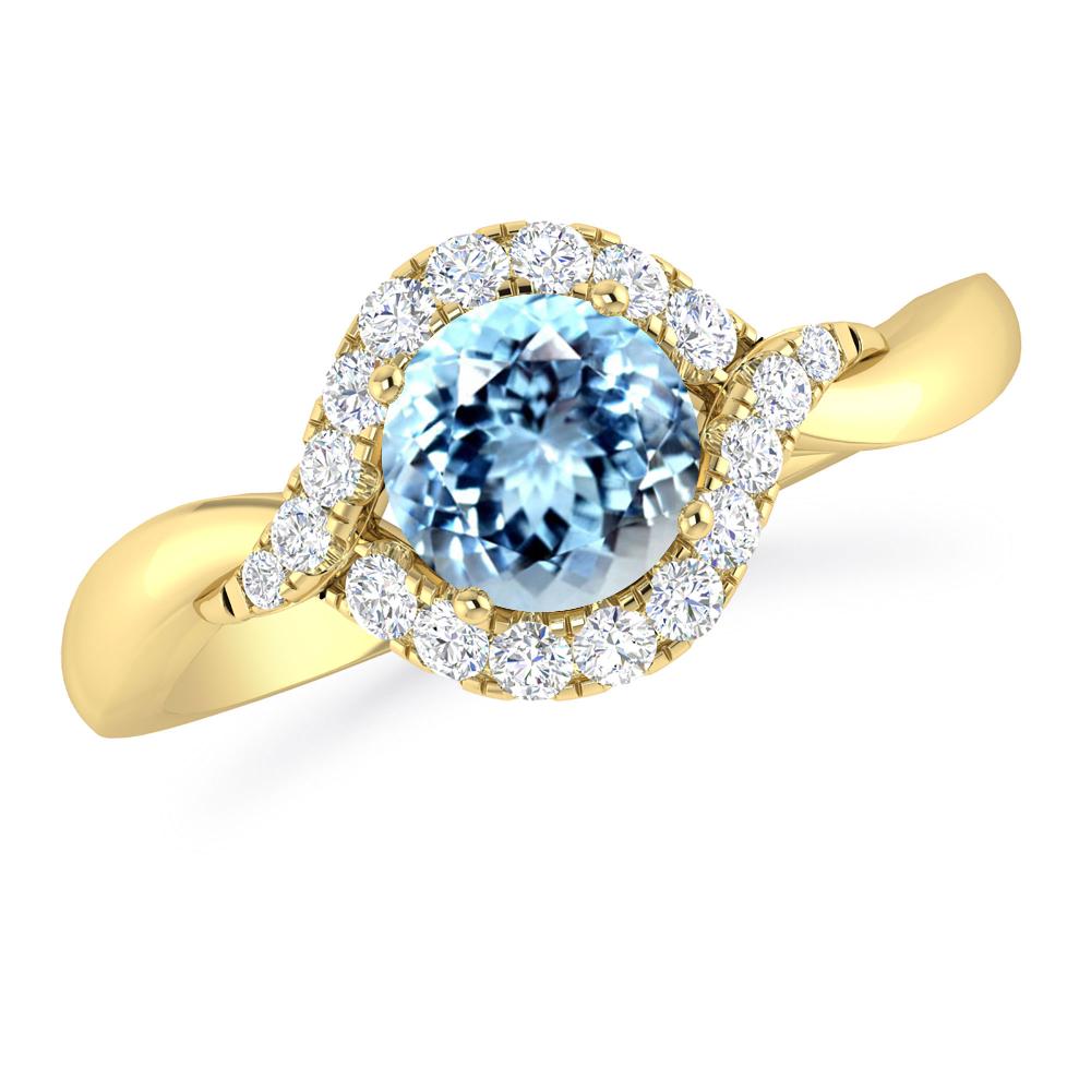 Yellow Gold - Aquamarine