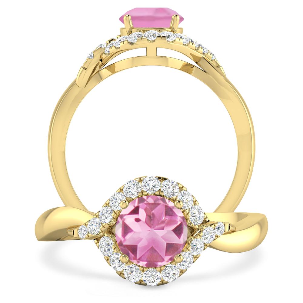 Yellow Gold - Pink Tourmaline