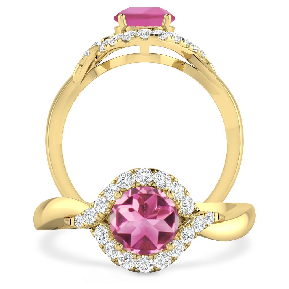 Yellow Gold - Pink Tourmaline