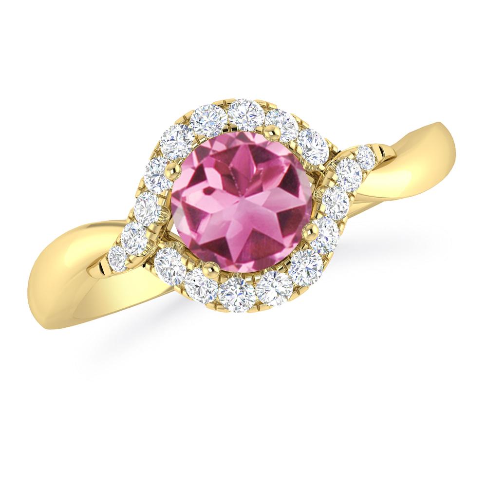 Yellow Gold - Pink Tourmaline