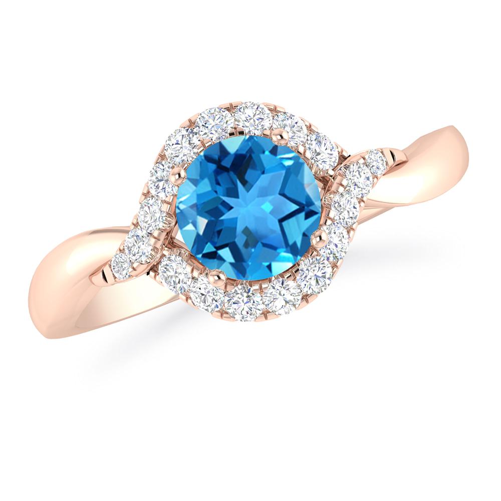 Rose Gold - Blue Topaz