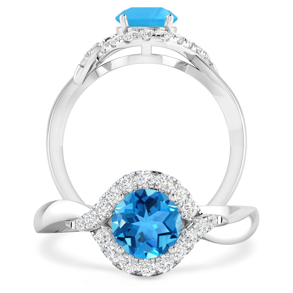 White Gold - Blue Topaz