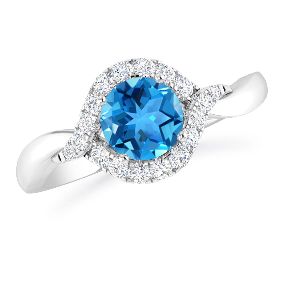 White Gold - Blue Topaz