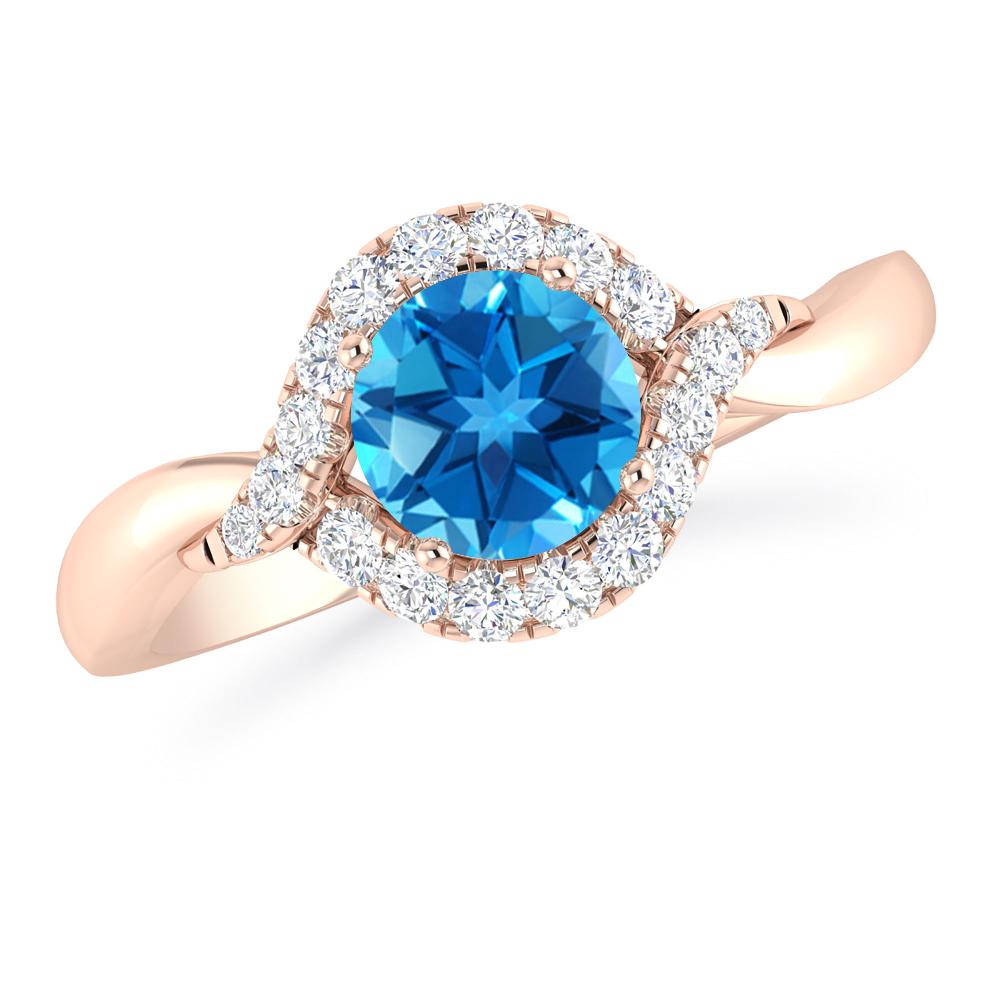 Rose Gold - Blue Topaz