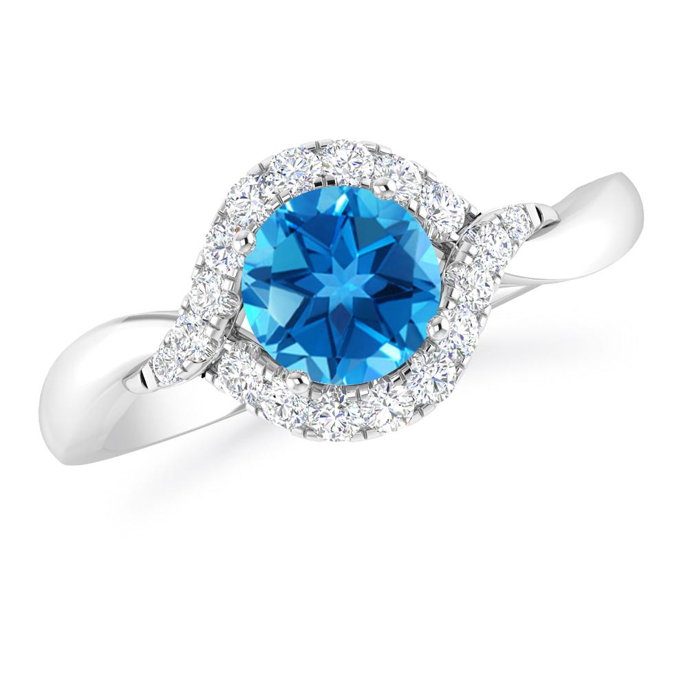 White Gold - Blue Topaz