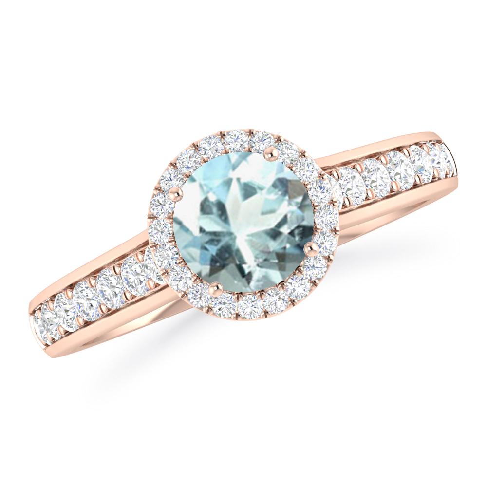 Rose Gold - Aquamarine