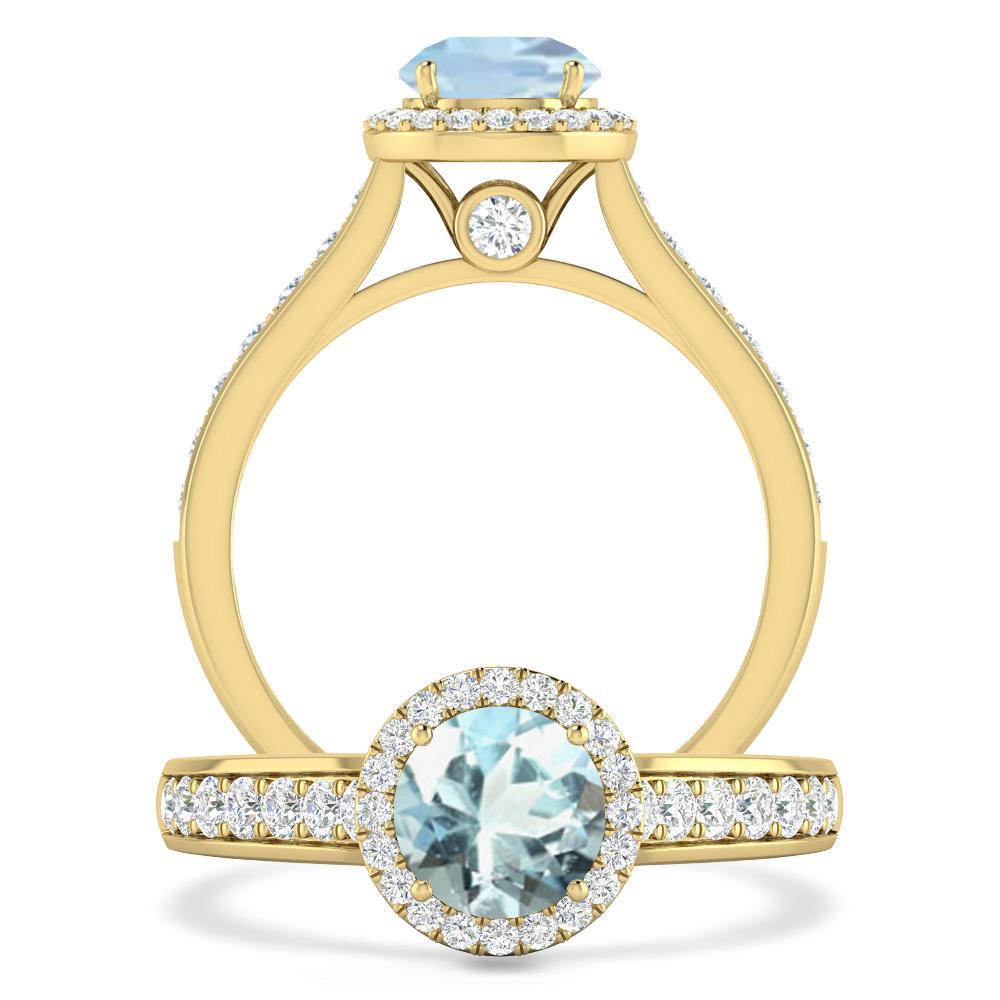 Yellow Gold - Aquamarine