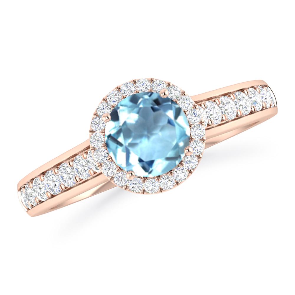 Rose Gold - Aquamarine