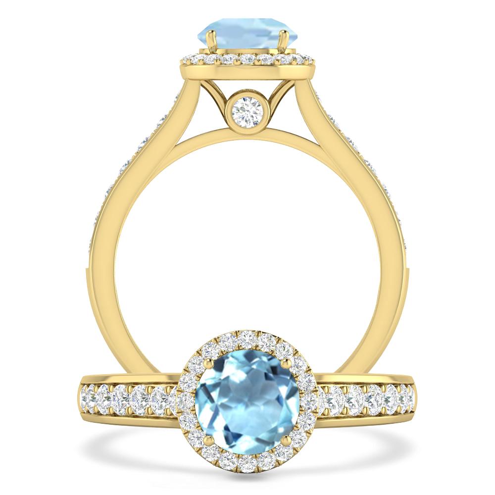 Yellow Gold - Aquamarine