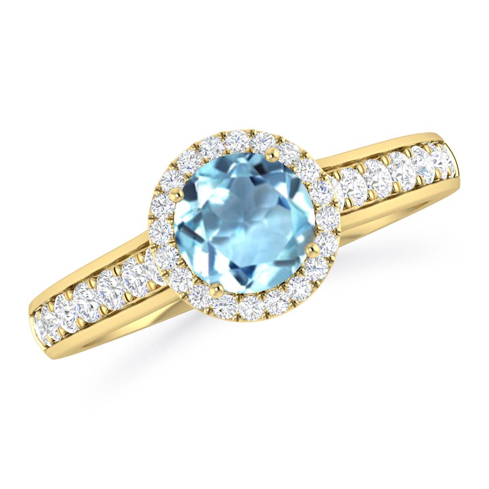 Yellow Gold - Aquamarine