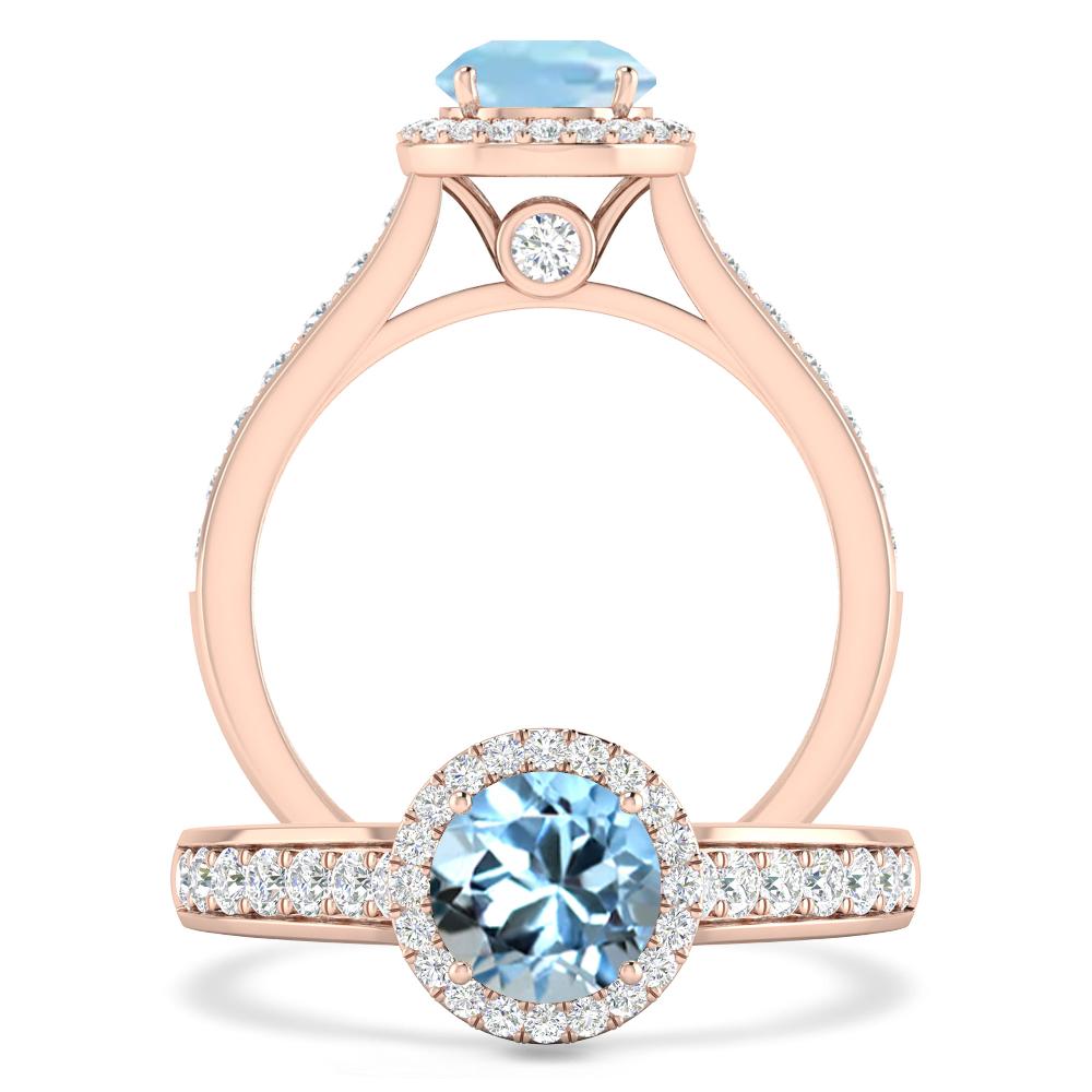 Rose Gold - Aquamarine