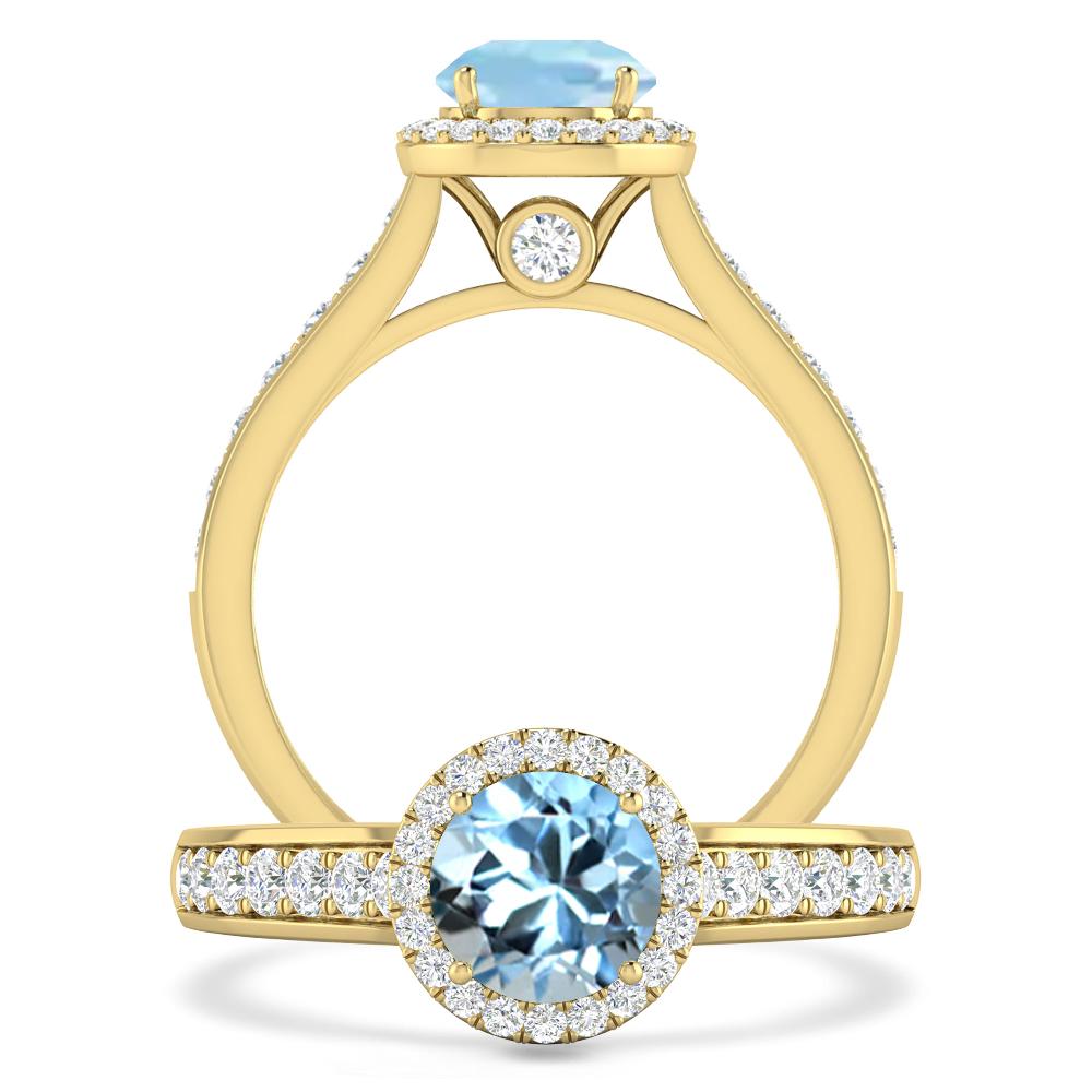 Yellow Gold - Aquamarine