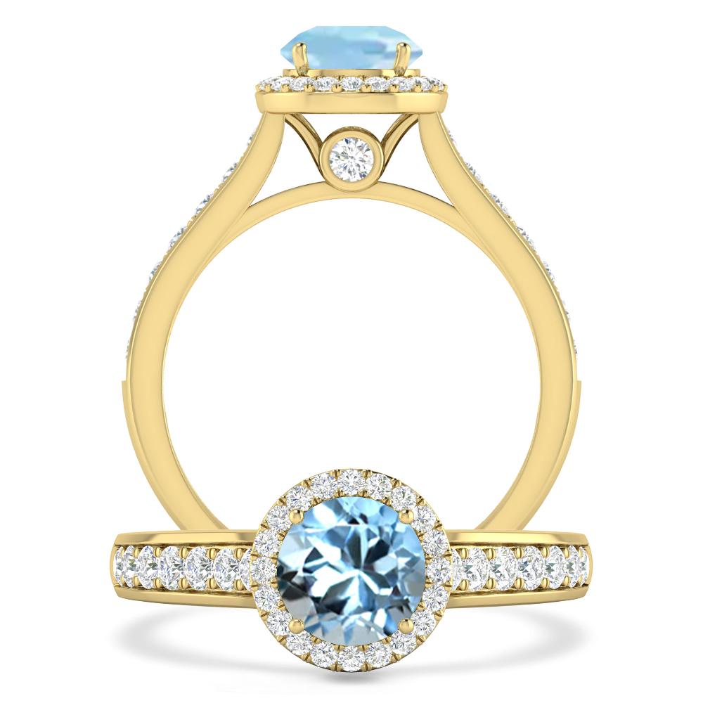 Yellow Gold - Aquamarine