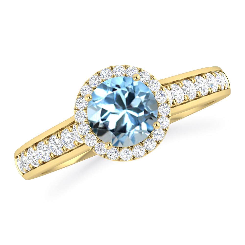 Yellow Gold - Aquamarine