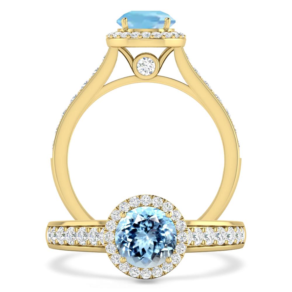 Yellow Gold - Aquamarine