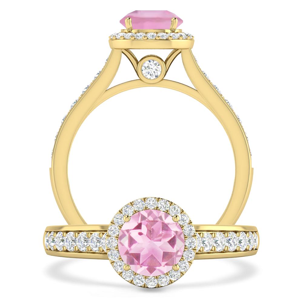 Yellow Gold - Pink Tourmaline