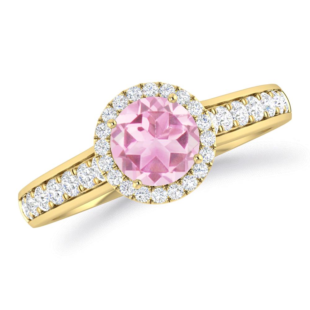 Yellow Gold - Pink Tourmaline