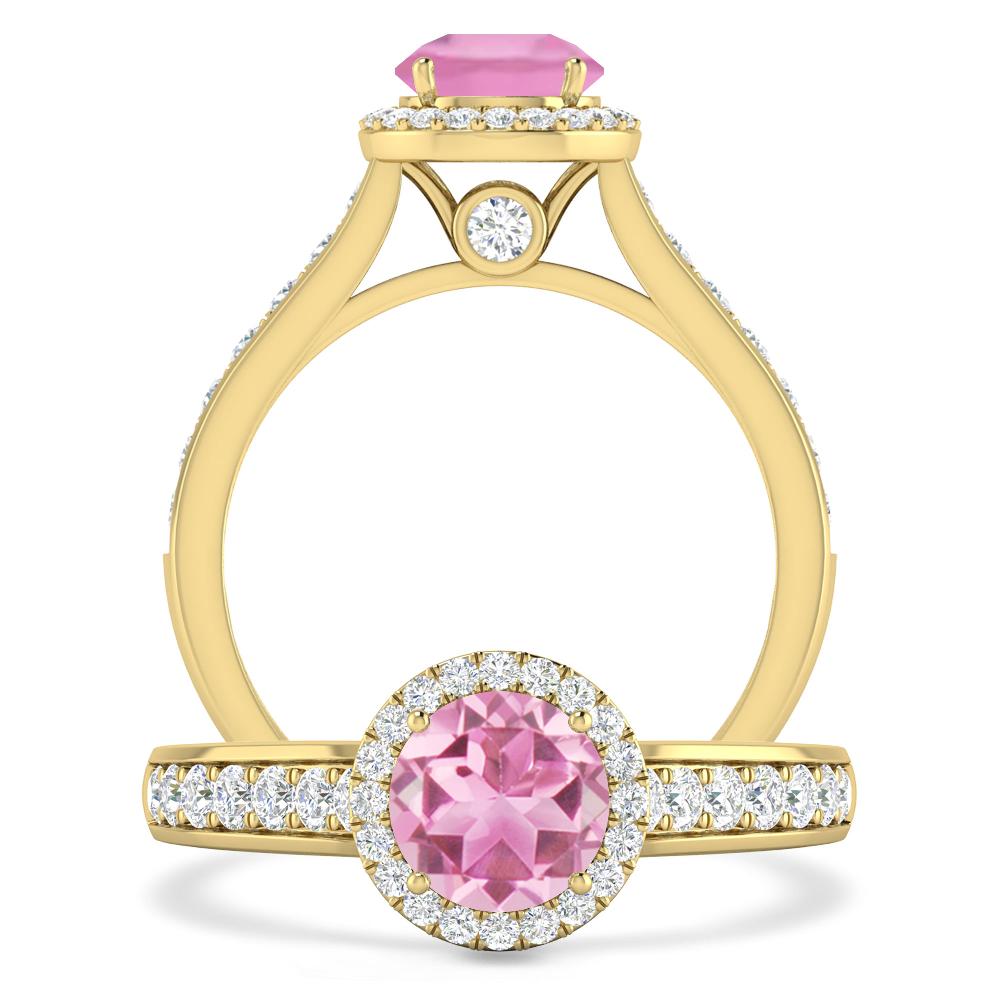 Yellow Gold - Pink Tourmaline