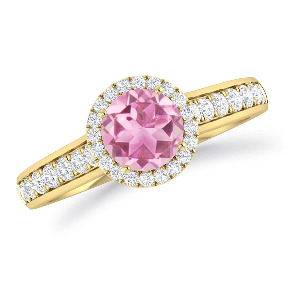 Yellow Gold - Pink Tourmaline