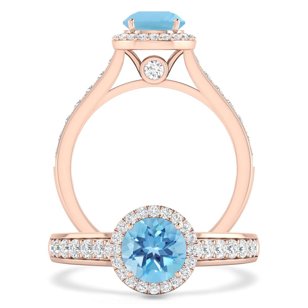 Rose Gold - Blue Topaz