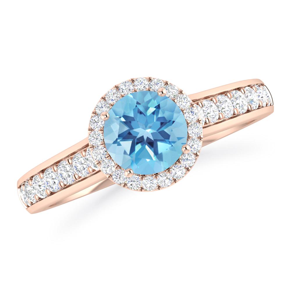 Rose Gold - Blue Topaz