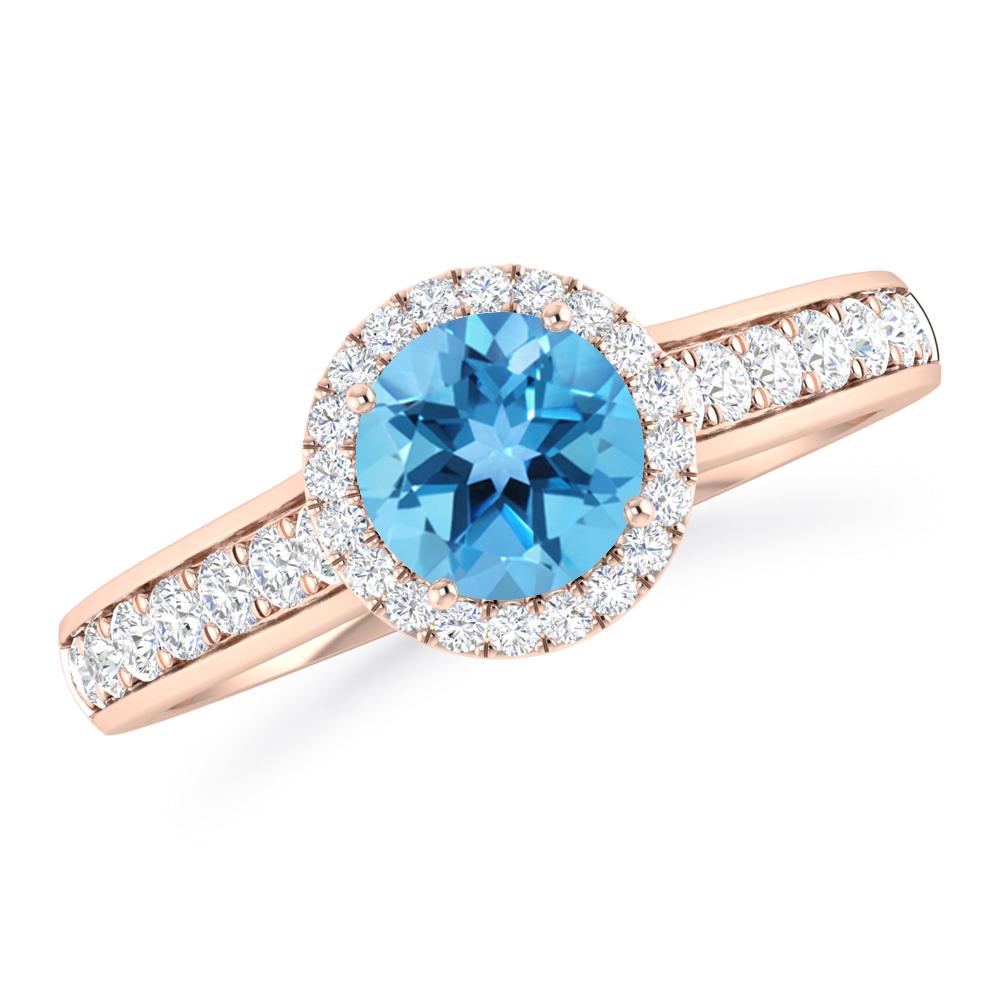 Rose Gold - Blue Topaz